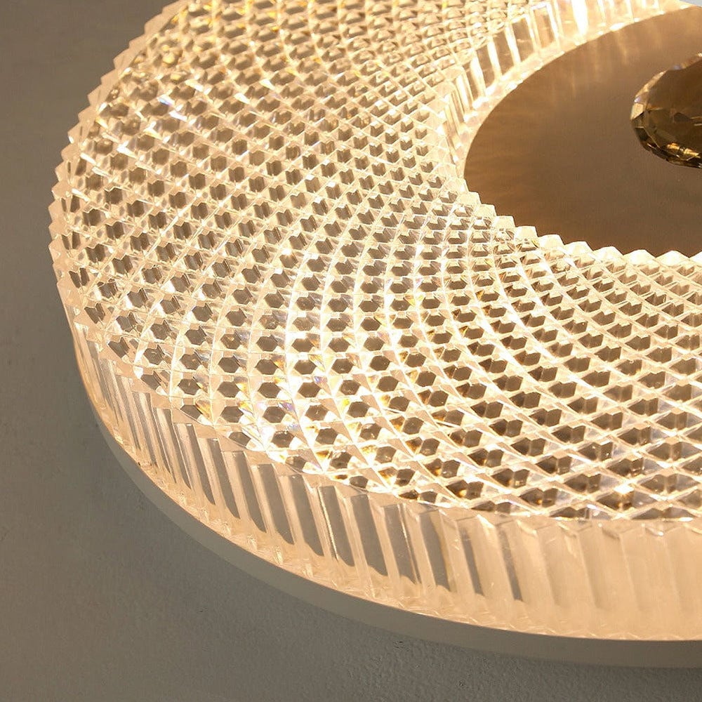 Plafonnier LED Luminia à montage encastré, finition élégante en métal et acrylique