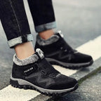 Waterproof Insulated Winter Boots, Unisex Lace-Up Fur Lining