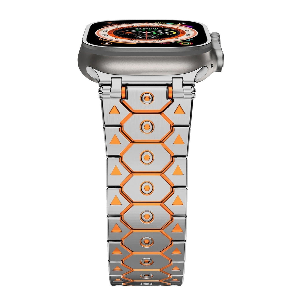 Vantira FusionX Titanium Apple Watch Band, Hexagonal Link Design