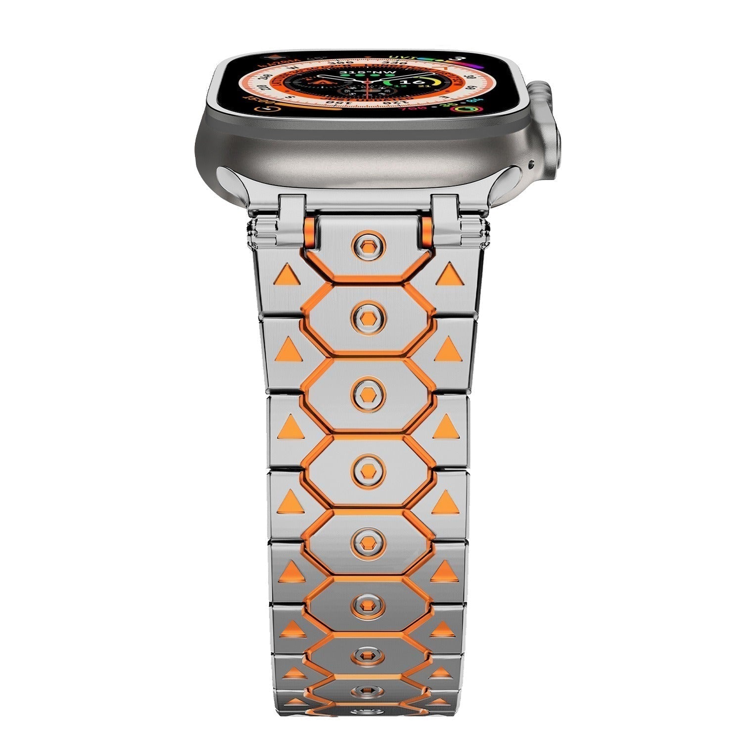 Vantira FusionX Titanium Apple Watch Band, Hexagonal Link Design