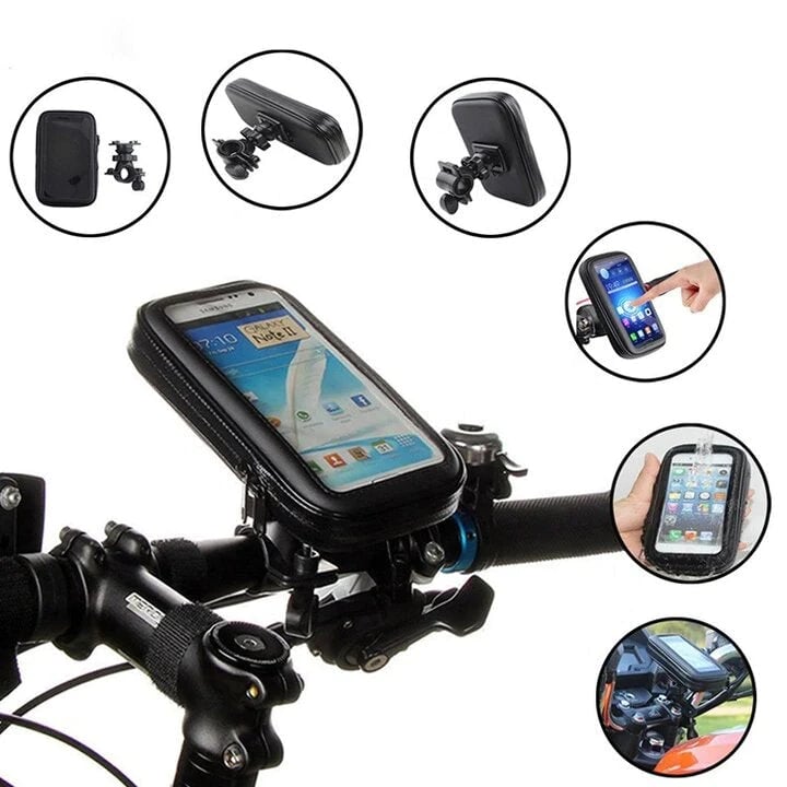 NovaTrail-fietstelefoonhouder met waterdichte hoes en draadloze powerbank van 15 W