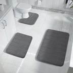 3-Piece Non-Slip Bath Set, Memory Foam Mats with Grip Backing