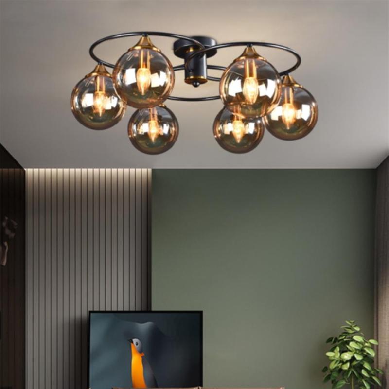 Valentina nordisk boble glasloftslampe, grå/amber | Fioriscas