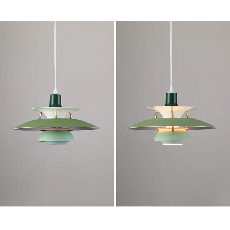 Lampa wisząca LED Morandi z wielokolorowym metalowym kloszem do salonu | Fioriscas