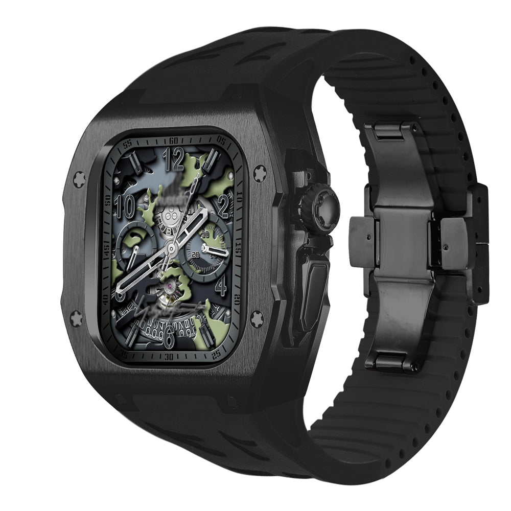 ערכת נרתיק AstraGuard ל-Apple Watch Ultra, מעטפת טיטניום עם רצועת גומי פלואורי