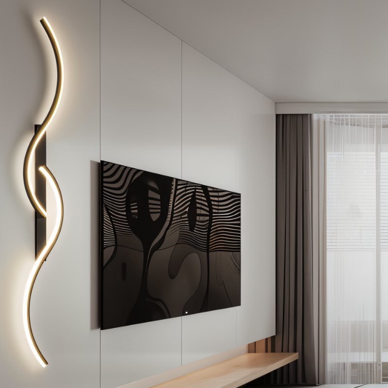 Lampa ścienna Aurelia S Line z aluminium z miękkim światłem LED