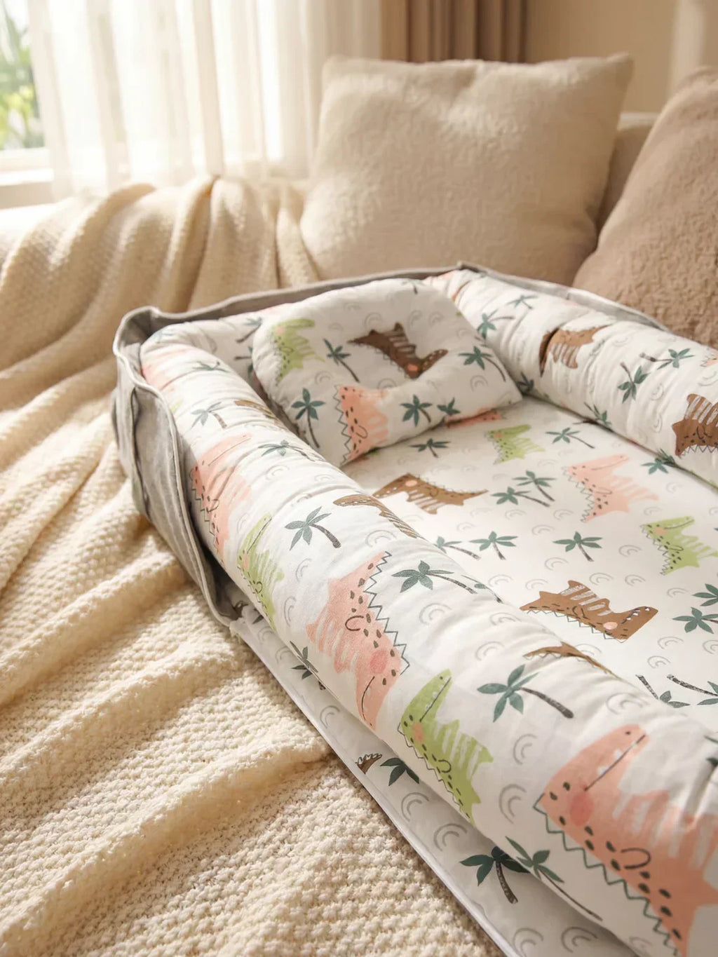 Nid portable en coton pour bébé avec housse lavable | Fioriscas