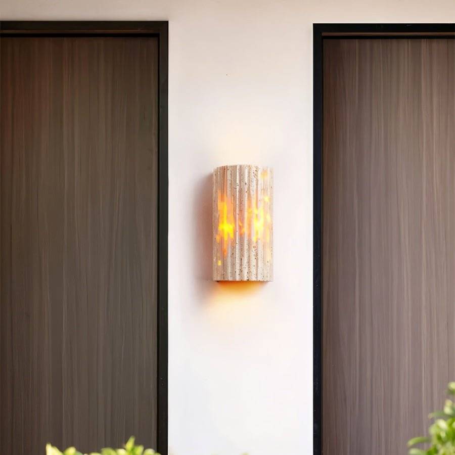 VeroLux Travertine Wall Light Minimalist Rectangular Design