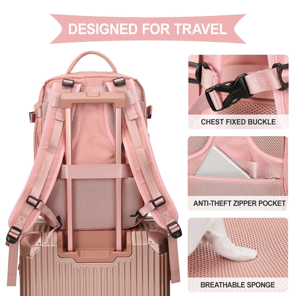 Solara Glide Expandable Travel Backpack, 45L Unisex Carry-On With Laptop Sleeve