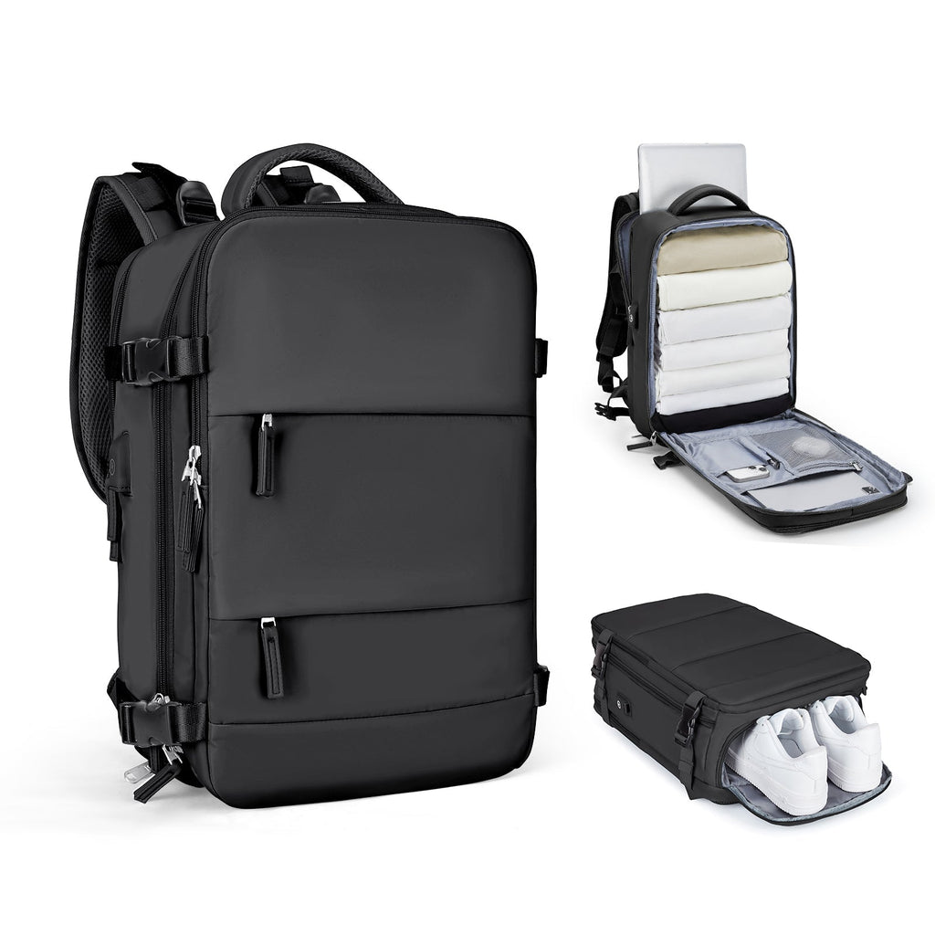 Solara Glide Expandable Travel Backpack, 45L Unisex Carry-On With Laptop Sleeve