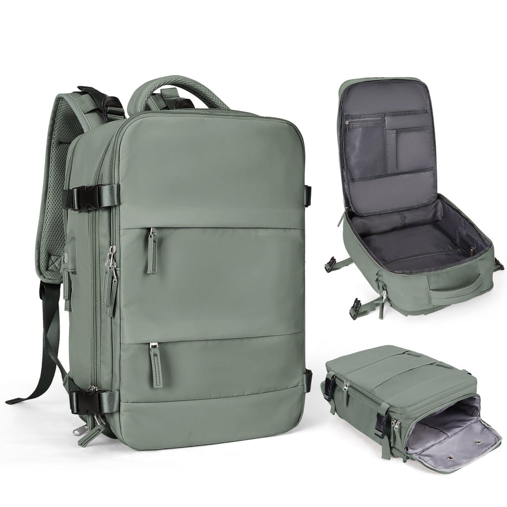 Solara Glide Expandable Travel Backpack, 45L Unisex Carry-On With Laptop Sleeve