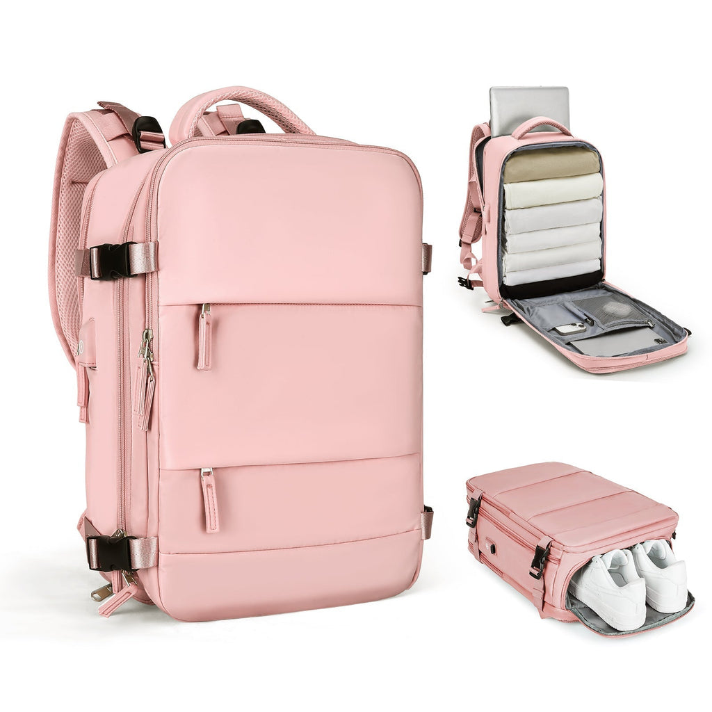 Solara Glide Expandable Travel Backpack, 45L Unisex Carry-On With Laptop Sleeve