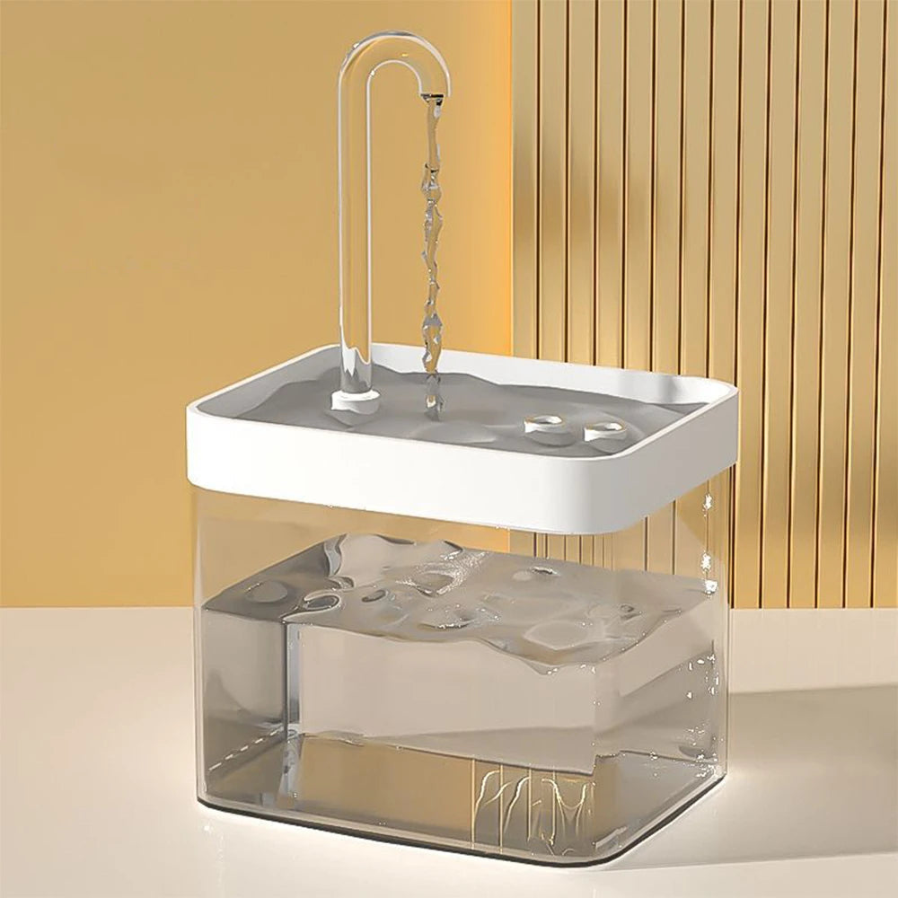 Stille, automatisk vandfontæne til katte, 1,5 l tank med automatisk filter