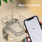 Stille, automatisk vandfontæne til katte, 1,5 l tank med automatisk filter