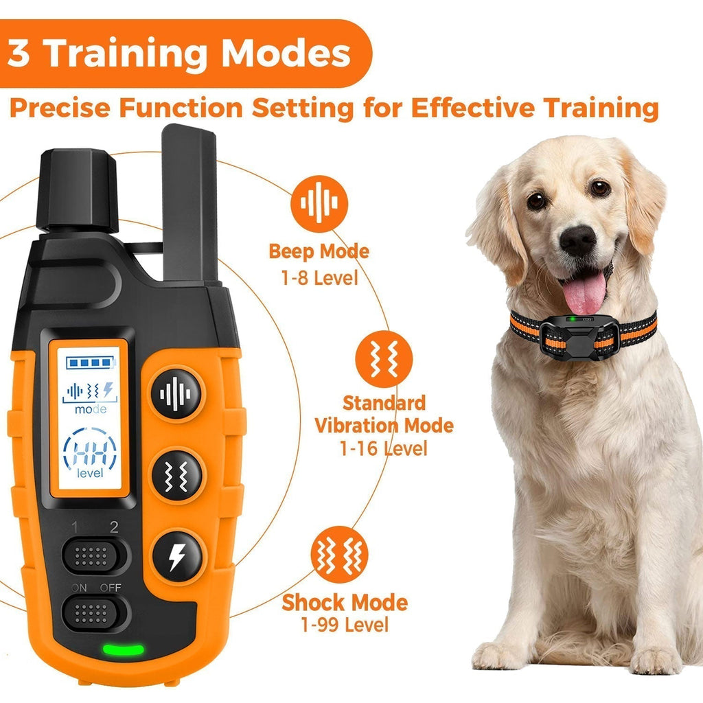 Waterproof Remote Dog Training Collar With Vibration, Beep & Static Modes