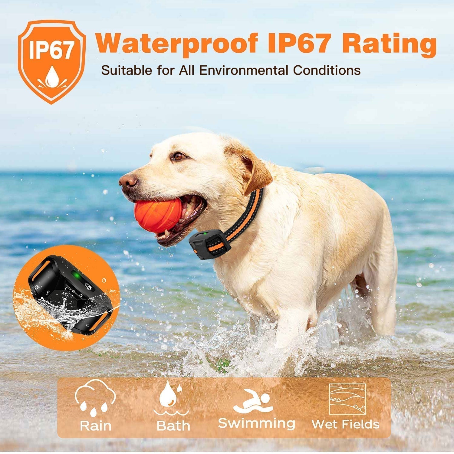 Waterproof Remote Dog Training Collar With Vibration, Beep & Static Modes