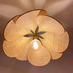 Layered Fabric Pendant Light, Floral Design, Petalume