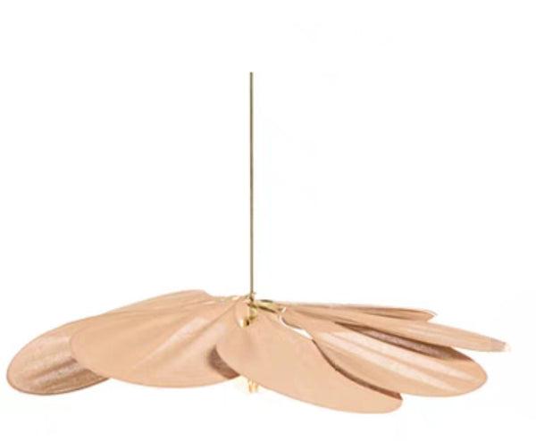 Layered Fabric Pendant Light, Floral Design, Petalume