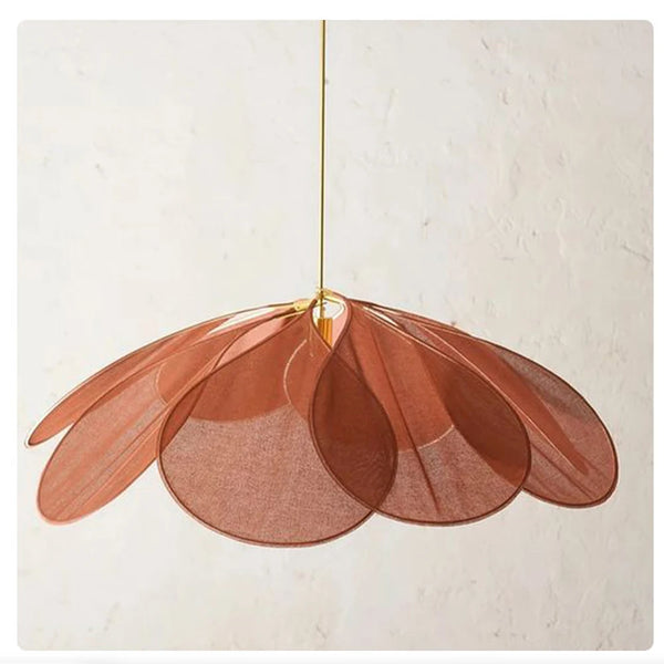 Layered Fabric Pendant Light, Floral Design, Petalume