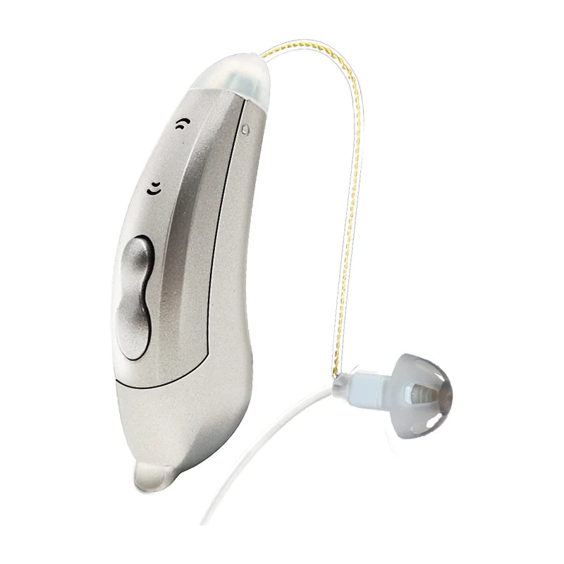 Dispositivo acustico Bluetooth elegante con controllo tramite app per anziani