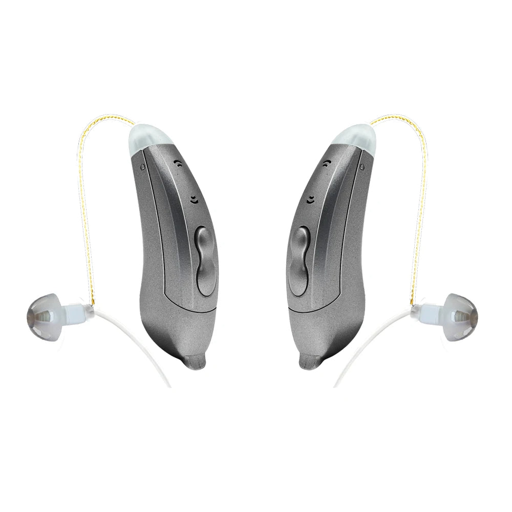 Dispositivo acustico Bluetooth elegante con controllo tramite app per anziani