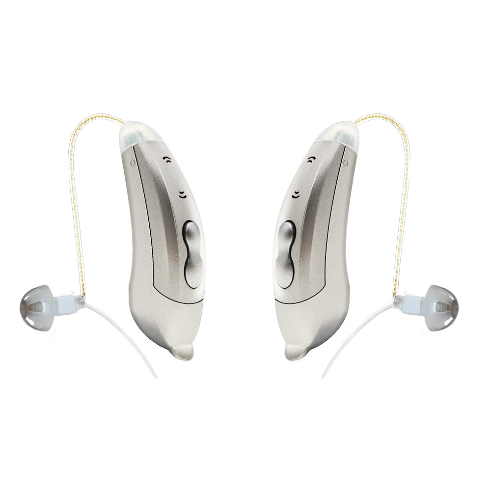 Dispositivo acustico Bluetooth elegante con controllo tramite app per anziani