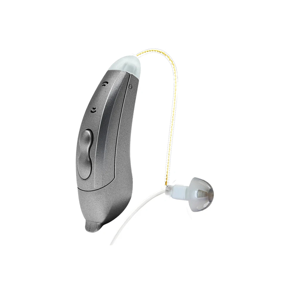 Dispositivo acustico Bluetooth elegante con controllo tramite app per anziani