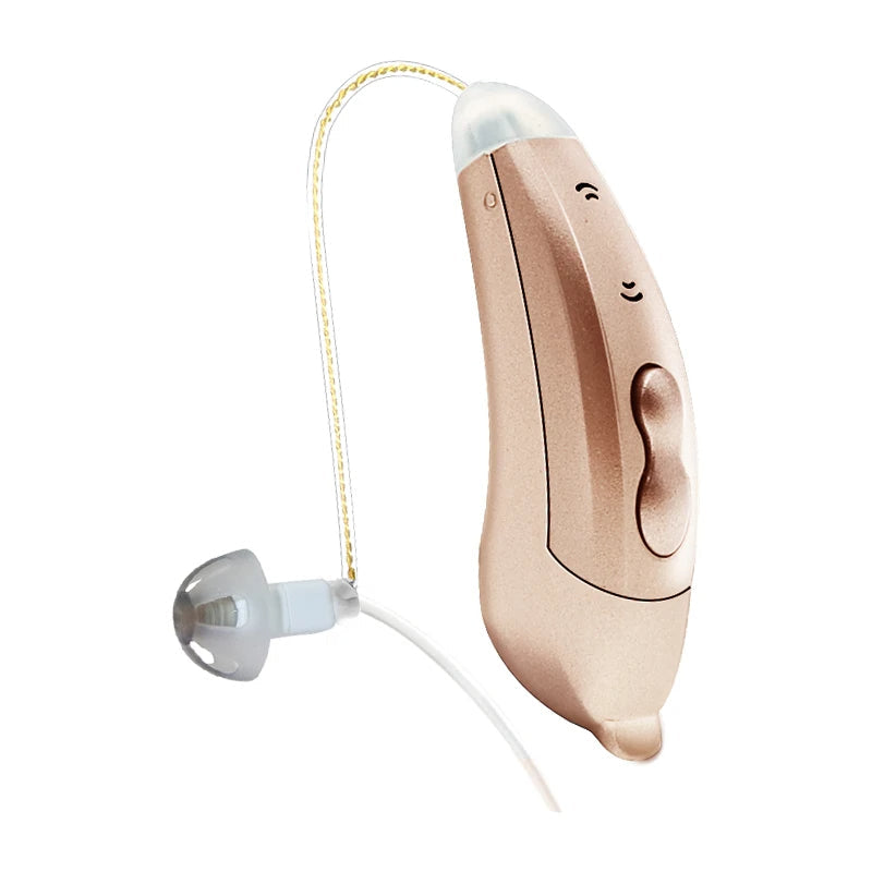 Dispositivo acustico Bluetooth elegante con controllo tramite app per anziani