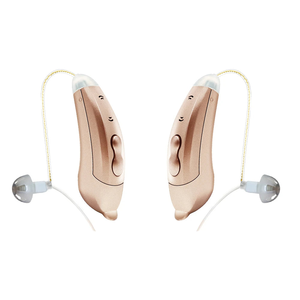 Dispositivo acustico Bluetooth elegante con controllo tramite app per anziani