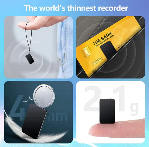 Compact Voice Recorder, LumenWhisp Ultra-Slim Dictation Device, 16GB