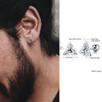 Geometric Triangle Studs, Luminia 925 Silver Earrings For Daily Wear