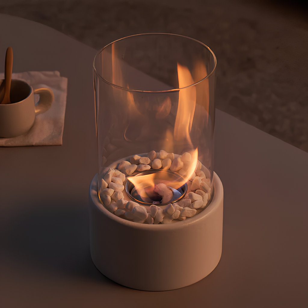 Klassisk glasolie lampe med åben flammedesign, Lumora