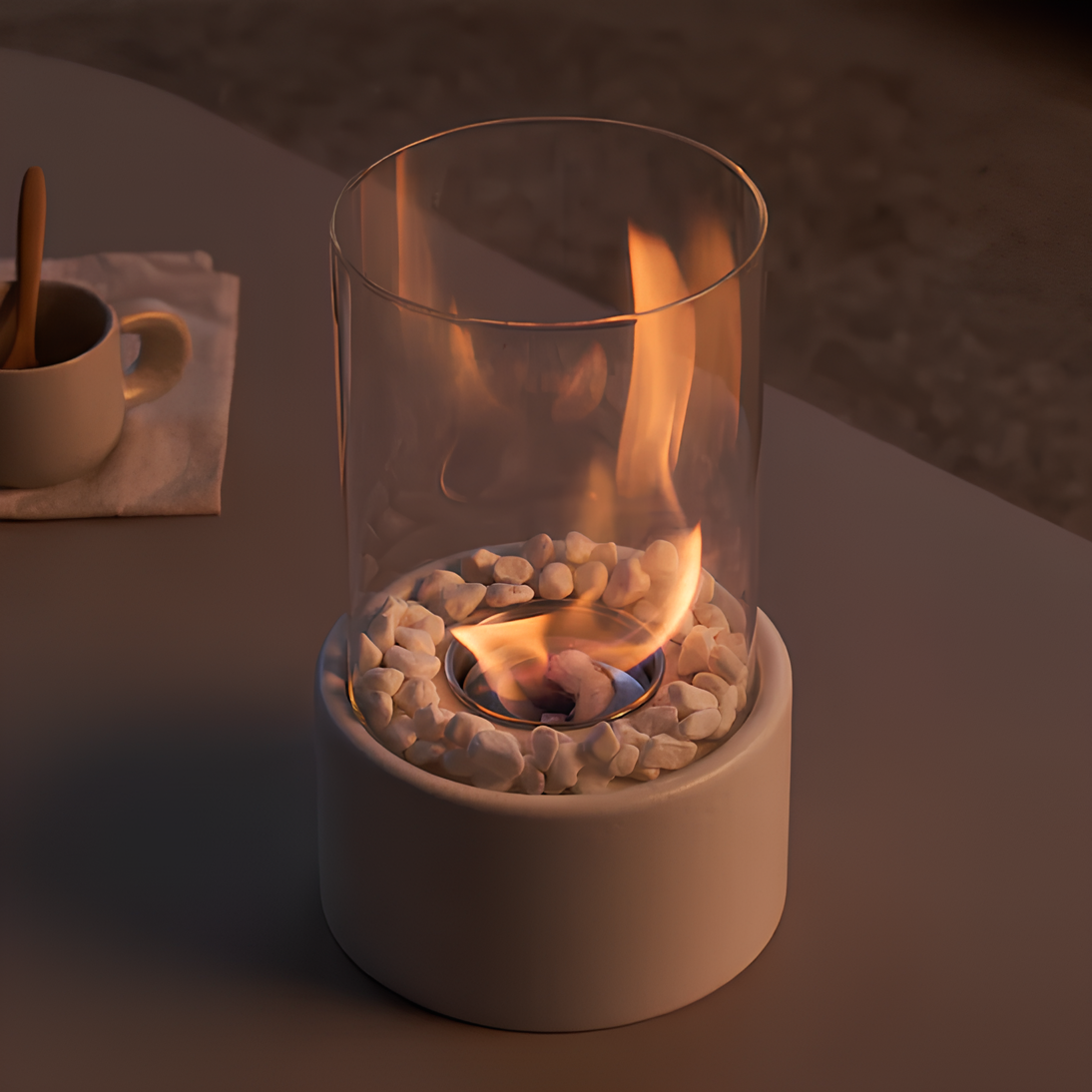 Klassisk glasolie lampe med åben flammedesign, Lumora