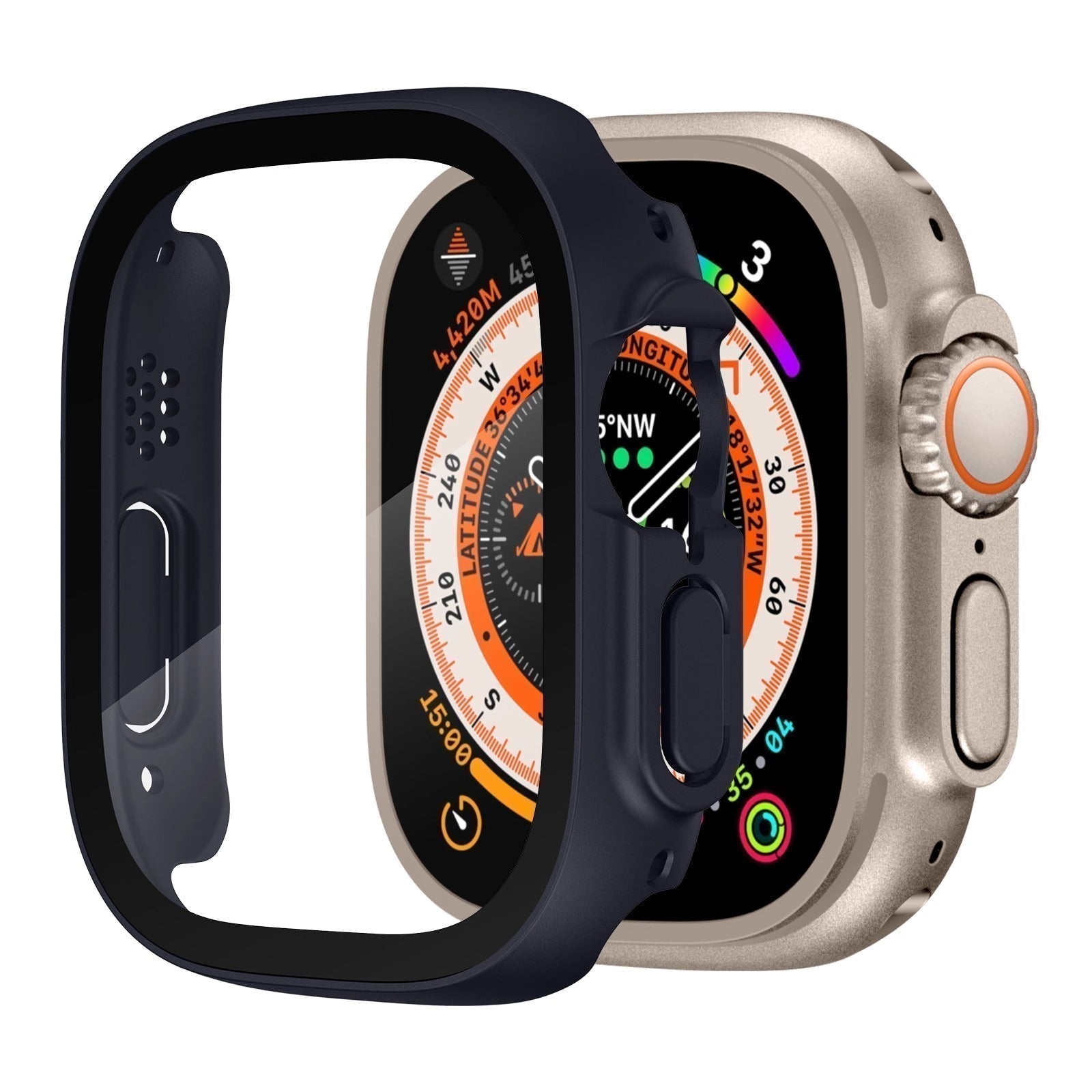 NovaGuard Snap-On Apple Watch Case With Tempered Glass Screen Cover