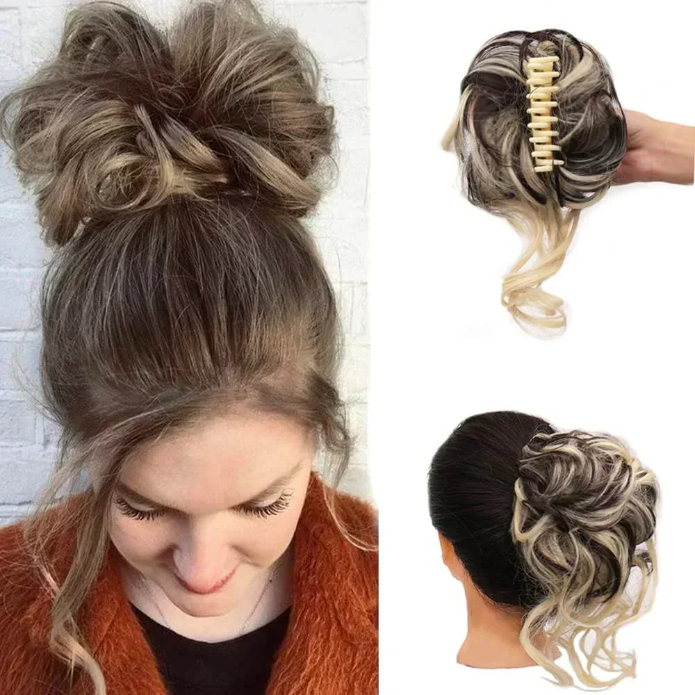 Curly Hair Bun – Clip-in Hair Piece with Volume and Natural Look