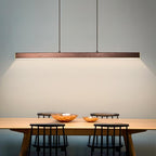 Nexis Linear-Frame LED Pendant Light, Black & Brown Finish