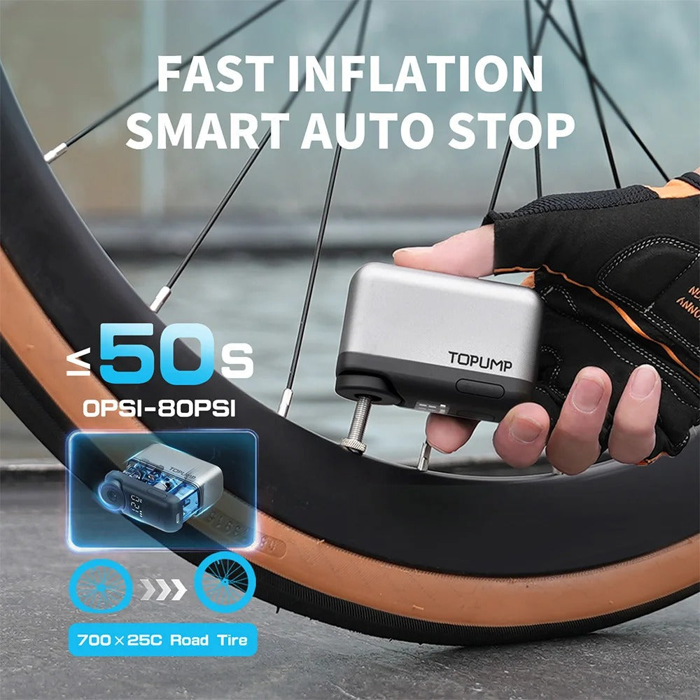 Chytrá elektrická mini pumpička na kolo Pro, přenosný hustič pro cyklisty | Fioriscas