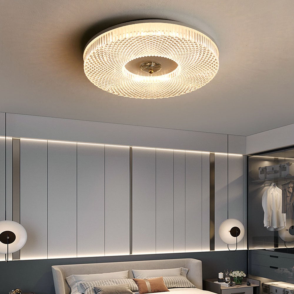 Plafonnier LED Luminia à montage encastré, finition élégante en métal et acrylique
