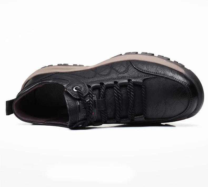 Men's Arch Support Shoes, StrideFlex Hand-Stitched Leather Slip-Ons With Cushioned Soles