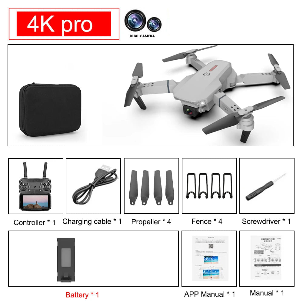SkyNova Cuadricóptero portátil con Wi-Fi FPV y cámara HD 4K | Fioriscas