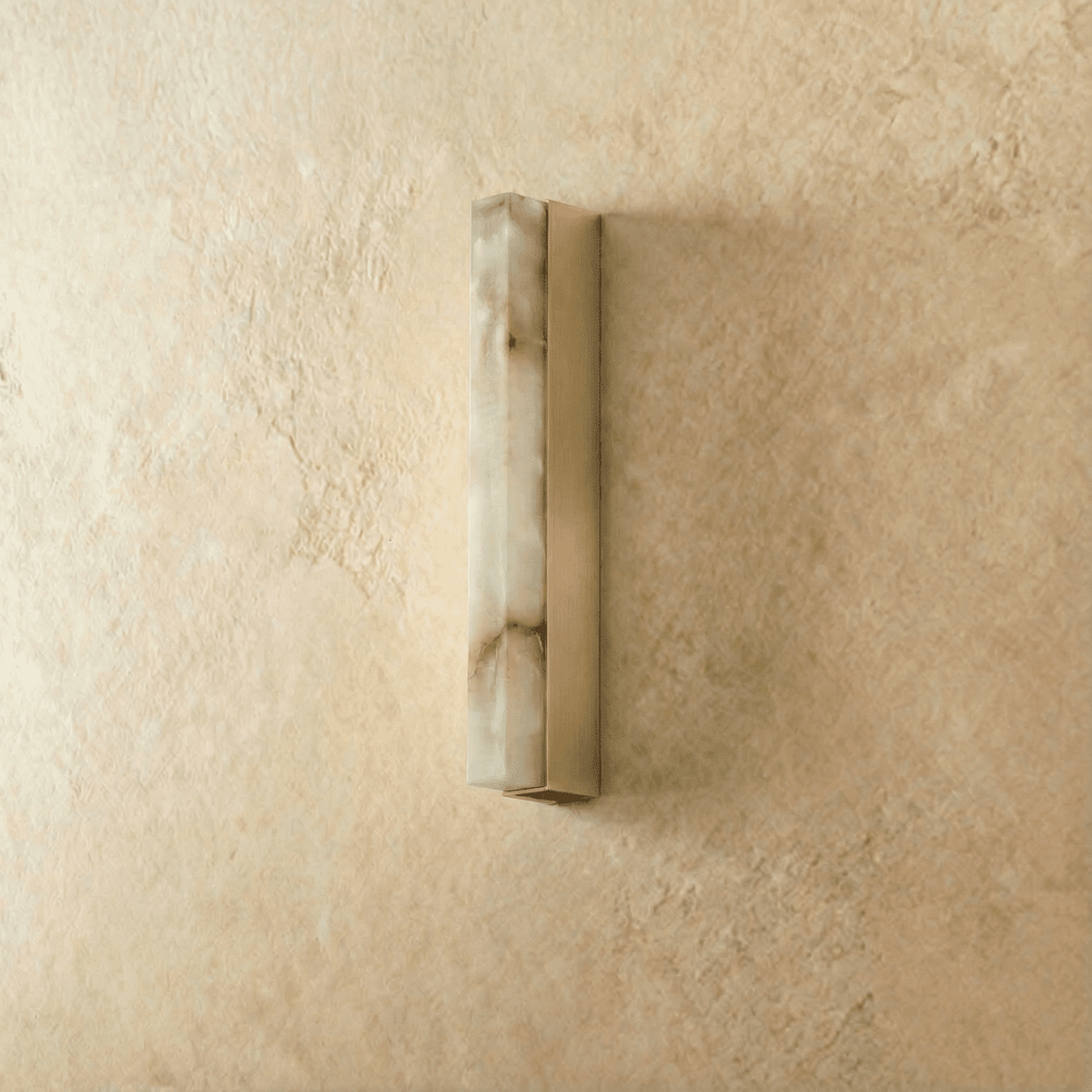 NovaLume Alabaster Wall Sconce With Marble Finish Edition