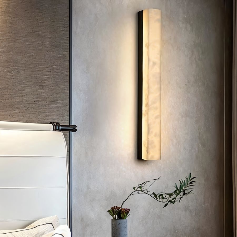 NovaLume Alabaster Wall Sconce With Marble Finish Edition
