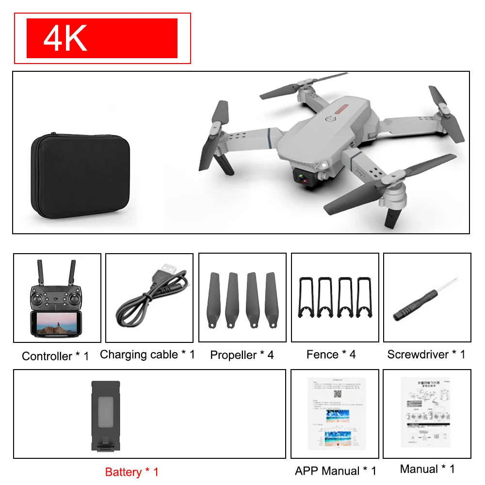 SkyNova Cuadricóptero portátil con Wi-Fi FPV y cámara HD 4K | Fioriscas