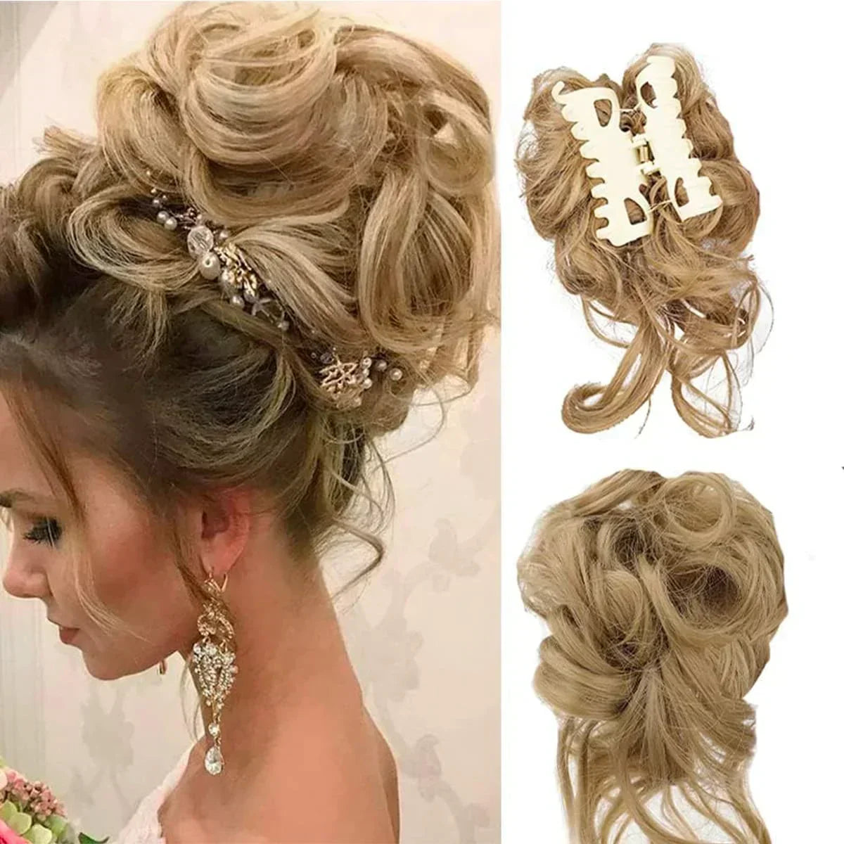 Curly Hair Bun – Clip-in Hair Piece with Volume and Natural Look