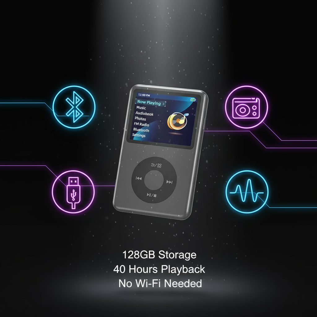 Lettore MP3 ad alta capacità e senza distrazioni per un audio Hi-Fi puro | Fioriscas