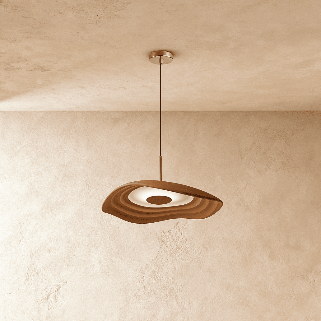 Lampada a Sospensione Luna Ripple con Bagliore Morbido e Caldo in Elegante Forma Ondulata