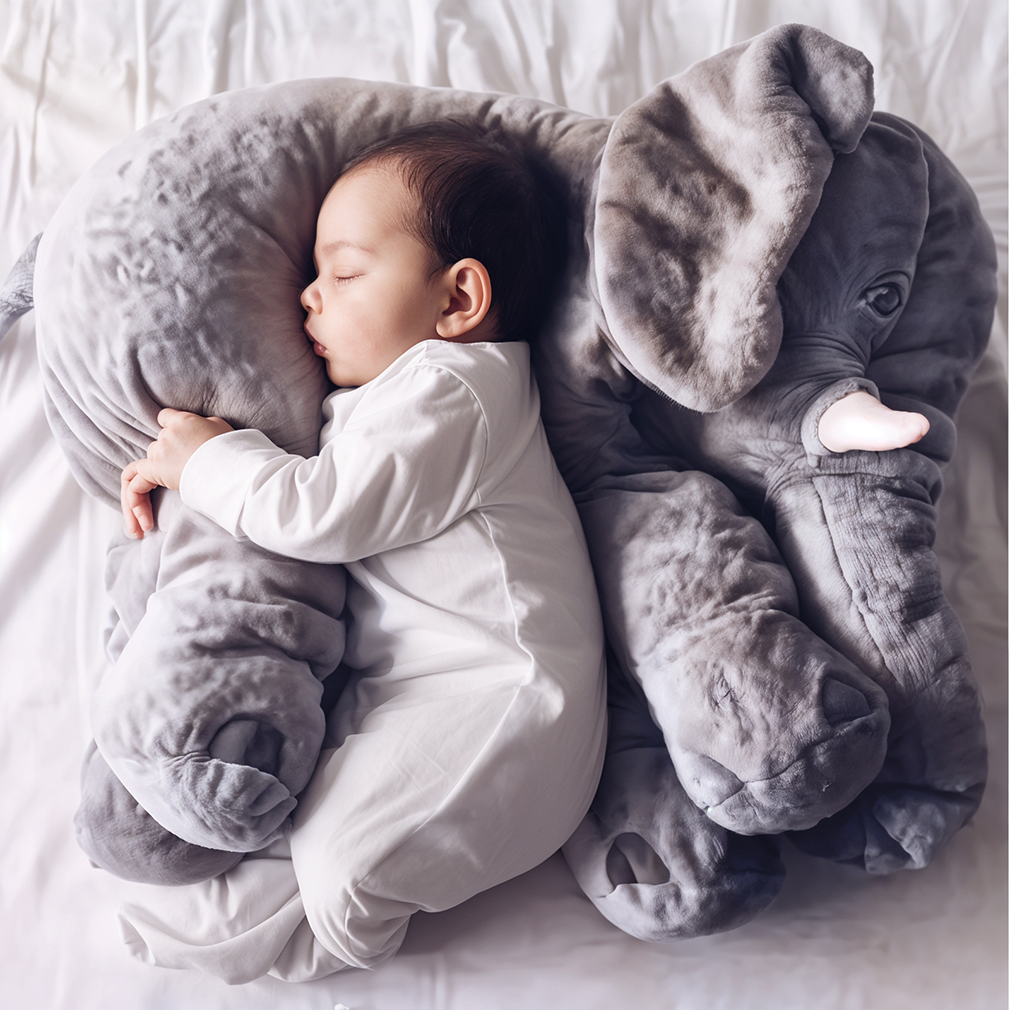 SnugPhant knuffelolifant als knuffelkussen voor baby’s en peuters