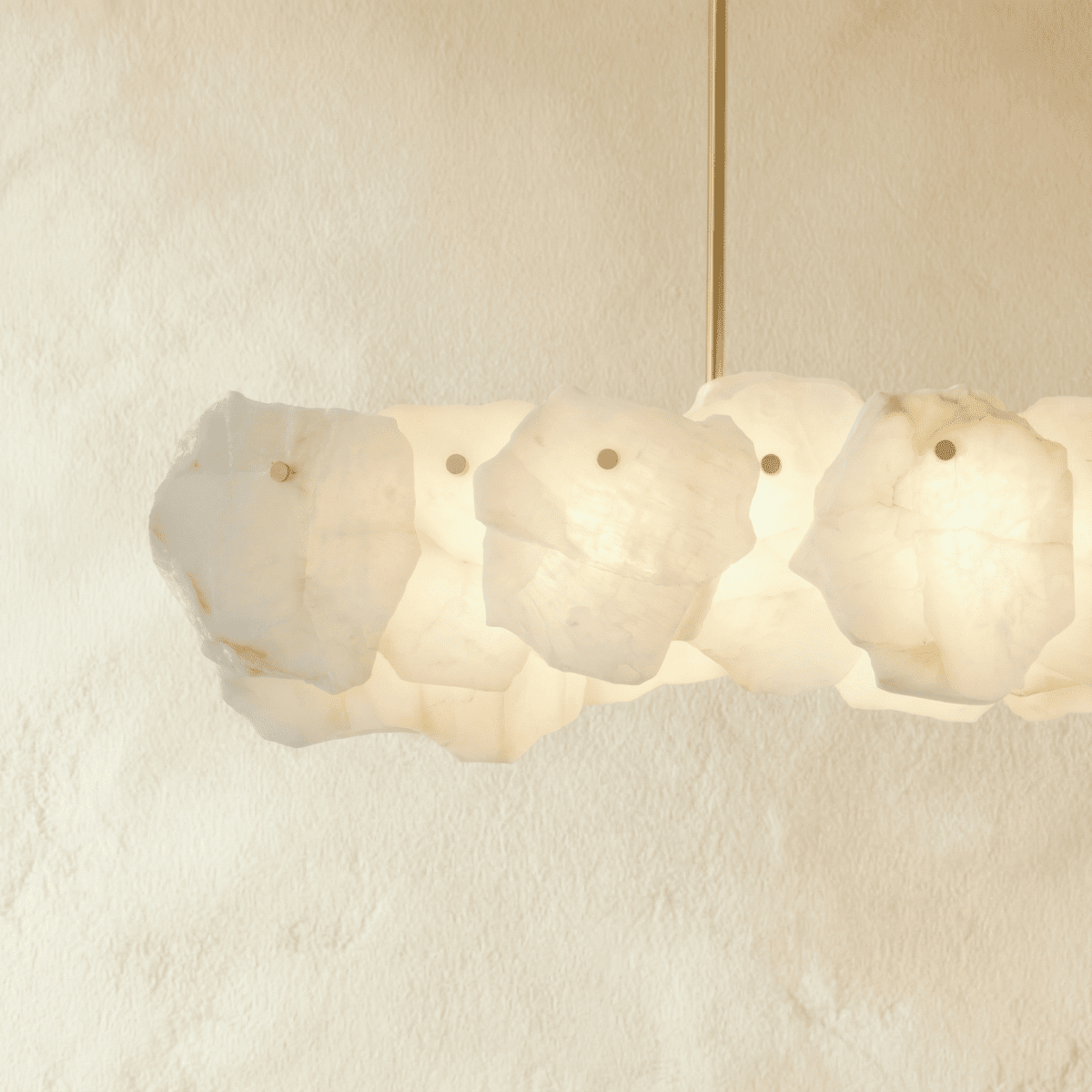 Petalwisp Copper Alabaster Chandelier With Sculptural Panels