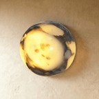 Lámpara de pared Stone Sphere Glow con luz interior cálida de mármol