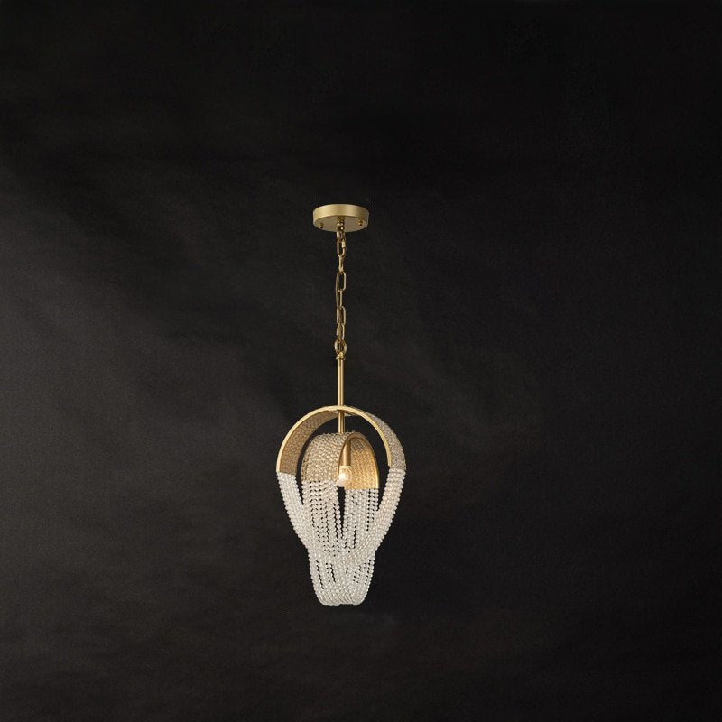 Aurelia Crystal Bead Chains Chandelier in Gold Plated Finish